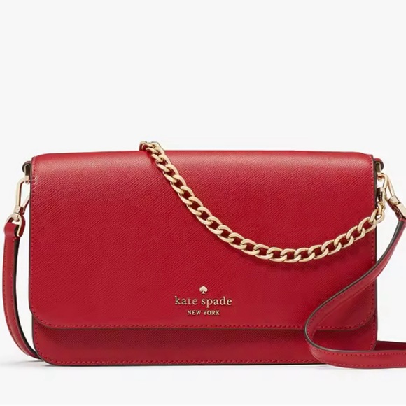 Kate Spade New York Red Madison Flap Convertible Crossbody Bag - Picture 9 of 11